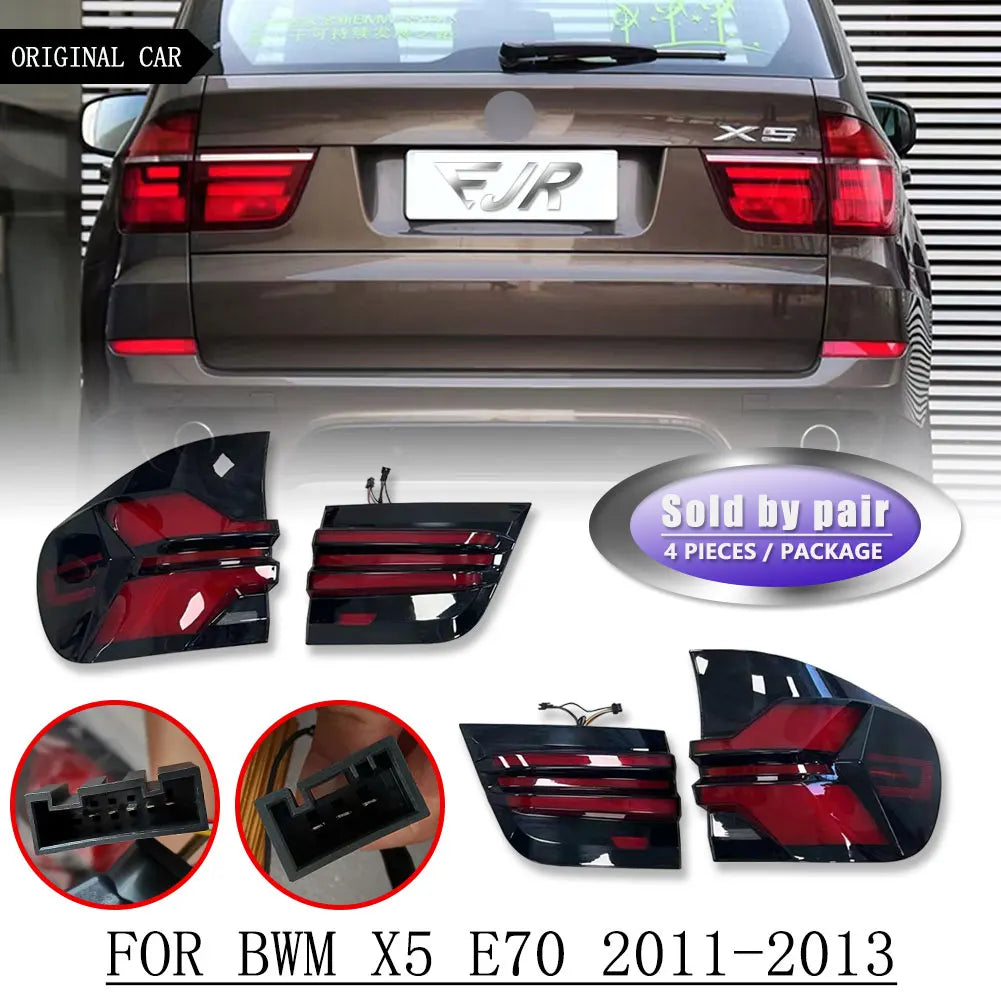 For BMW X5 E70 Taillight Assemblies 2007-2013 LED Sequential Flowing Turning Signal Rear Tail Light Auto Lamp Accessory