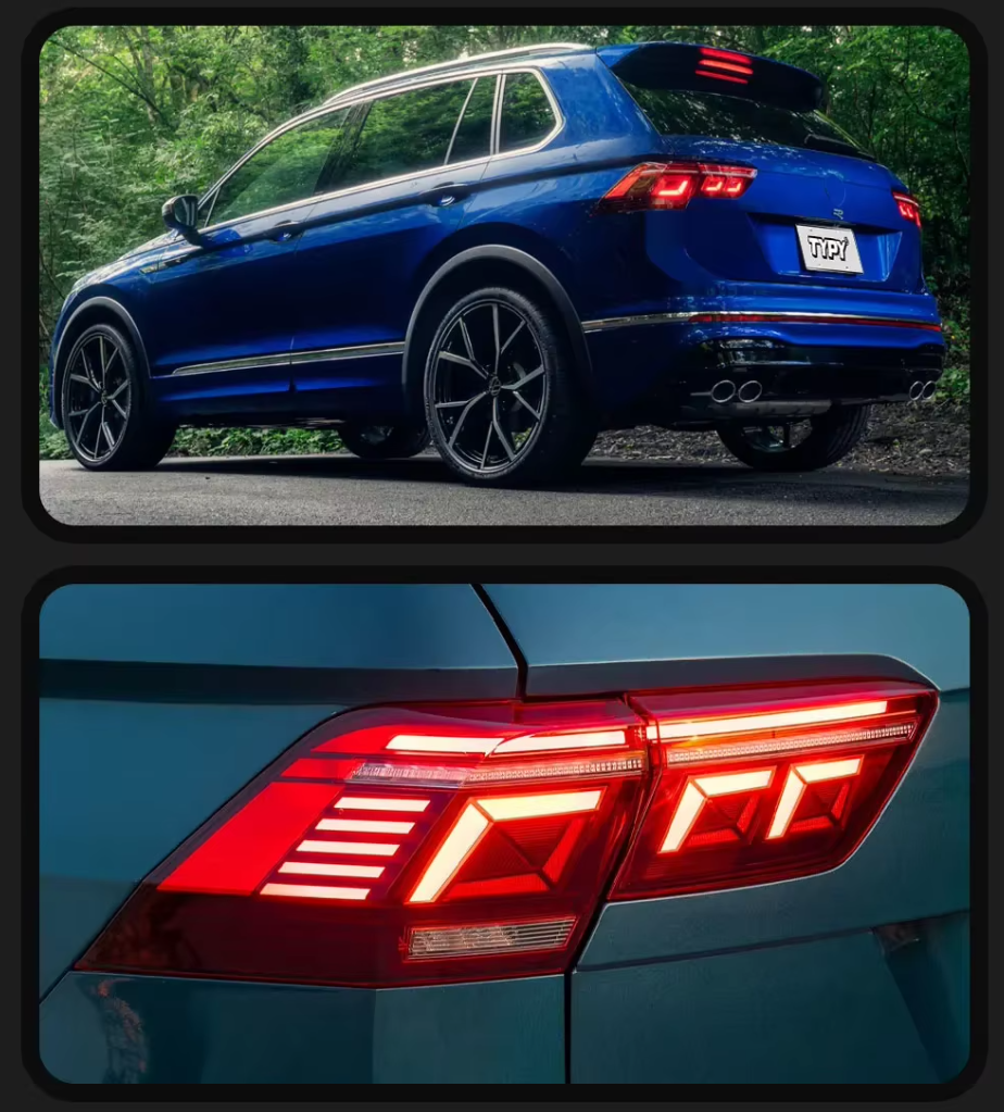 TYPY LED DRL Lightbar Volkswagen Tiguan 2017-2022 Dynamic Sequential Rear Lights Tail Lamps LHD