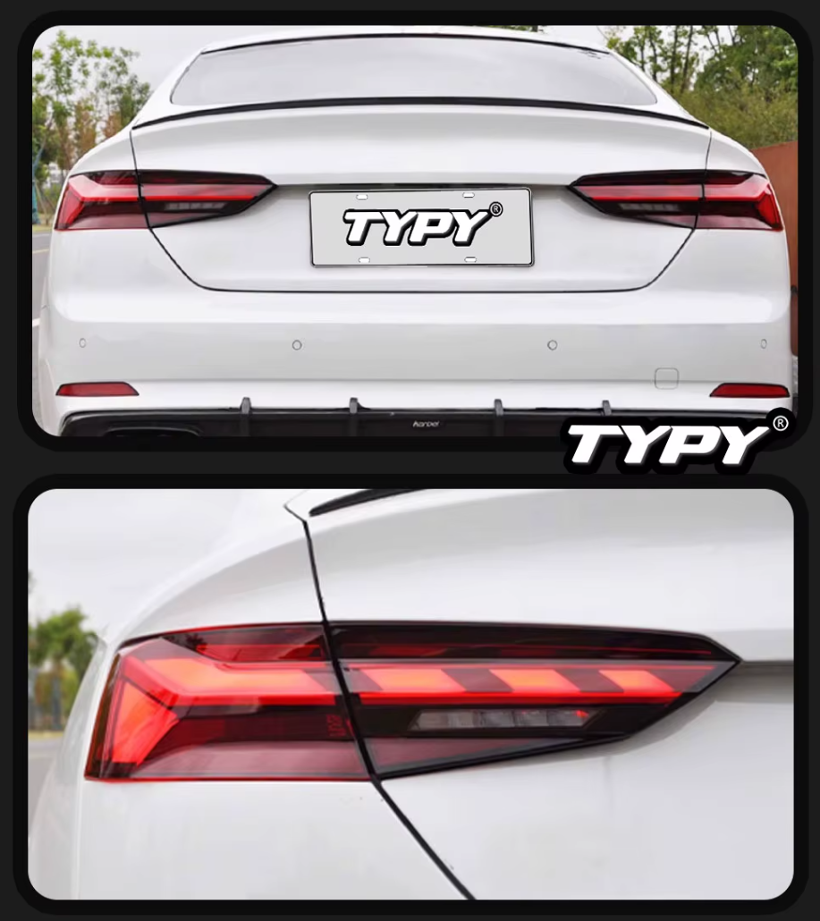 TYPY LED DRL Audi A5 Taillight 17-20 Upgrade S5 Style Lightbar Dynamic Sequential Rear Lights Tail Lamps LHD