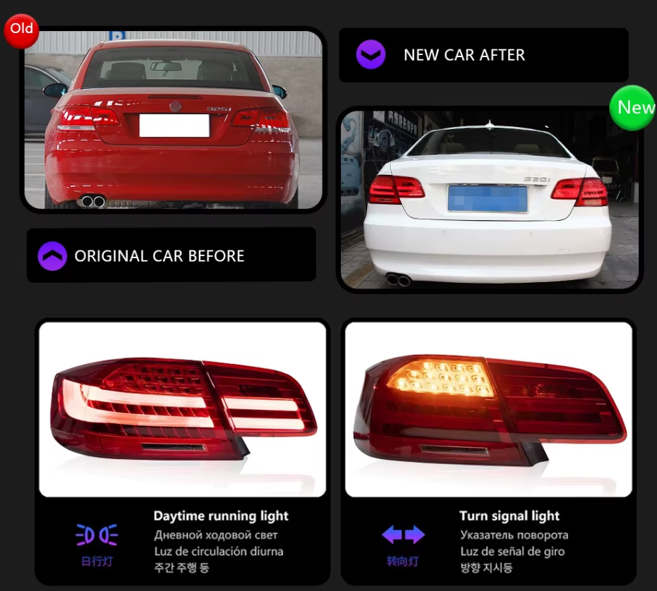 TYPY LED DRL BMW M3 E92 2006-2013 Tail Light 330i 335i Lightbar Dynamic Sequential Rear Lights Tail Lamps LHD