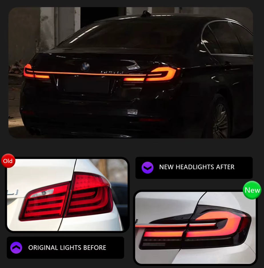 TYPY LED DRL BMW 5 Series F10 Taillights 2011-2017 Lightbar Dynamic Sequential Rear Lights Tail Lamps LHD