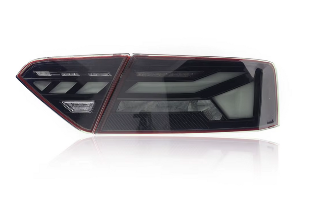 TYPY LED DRL BMW Audi A5 2008-2011 + 2013-2016 Taillights Lightbar Dynamic Sequential Rear Lights Tail Lamps Smoke Black / Red LHD
