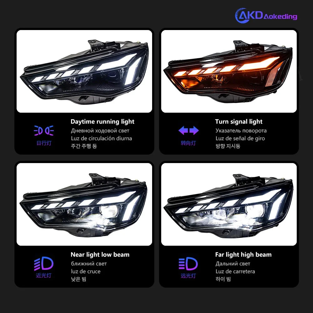 Car For Audi A3 8V 2013-2016 Sedan S3 Hatchback RS3 Headlights Drl Hella Led Bi Xenon Bulb Fog Lights Car Accessory Head Lamp