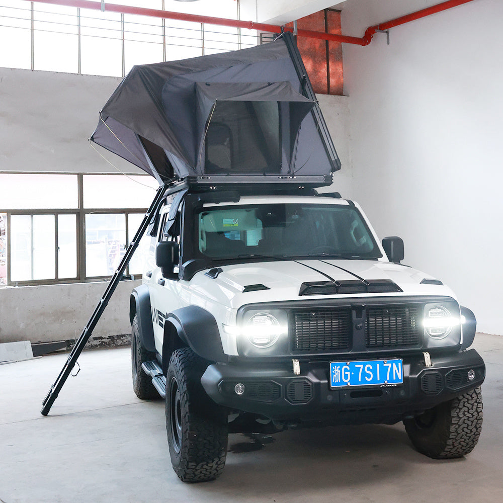 WEIER Vehicle Car Rooftop Tent - For Car / RV / Pickup / Van / Camper / 4x4 + Ladder + 7cm Mattress + Light + Shoe Bag