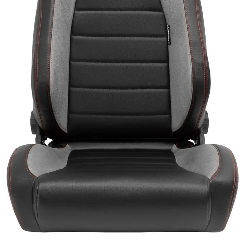ATST x1 Universal Car Van Camper Sim Bucket Seat Black Synth Leather Grey Suede