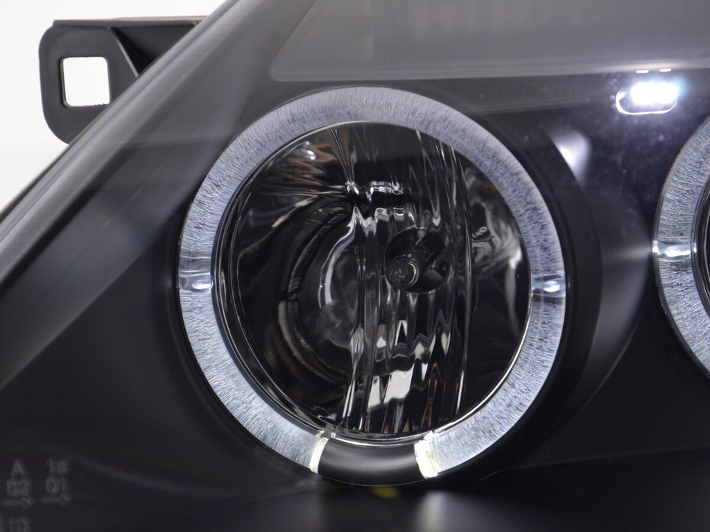 FK LED DRL Angel Eye Halo Ring Headlights BMW Z4 E85 E86 03-08 Black LHD