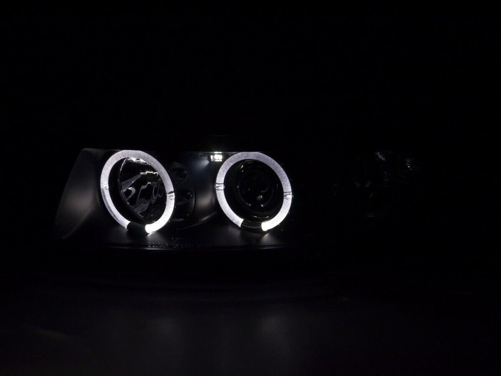 FK LED DRL Lightbar Halo Ring Headlights Seat Leon / Toledo 1M 97-05 black LHD