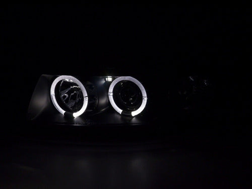 FK LED DRL Lightbar Halo Ring Headlights Seat Leon / Toledo 1M 97-05 black LHD