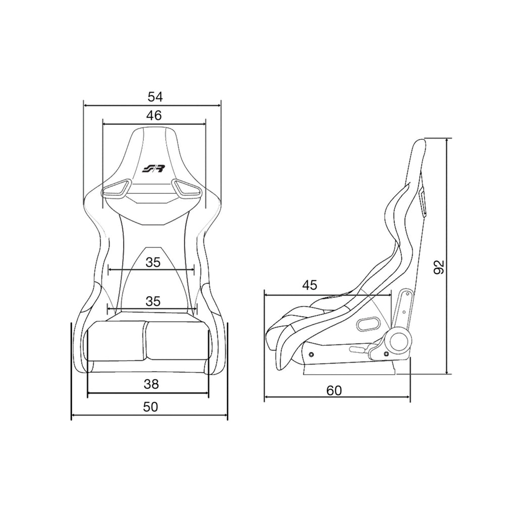 Simoni Racing Universal Plaid Check Tartan GTI Jackie x1 Bucket Seat Black & Red