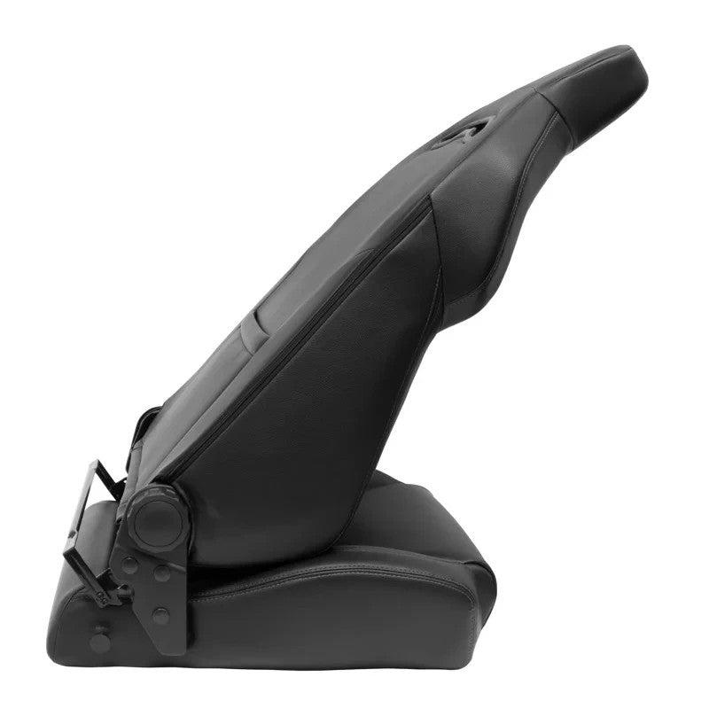 ATST x1 Universal Car Van Camper Sim Bucket Seat Black Synth Leather Grey Stitch