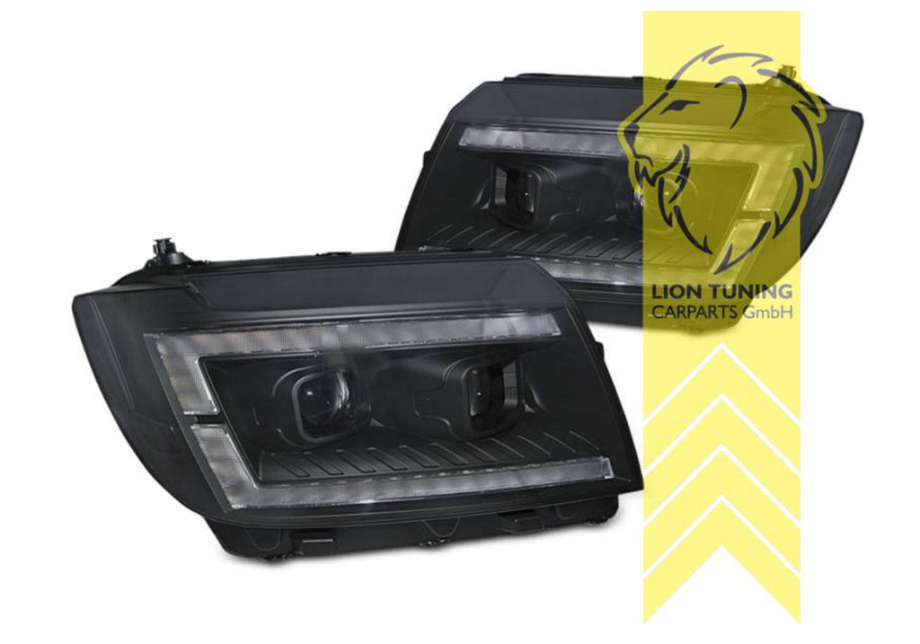 LT LED DRL Lightbar H7 Headlights VW Crafter 2 MK2 BJ MAN TGE 17+ Black LHD