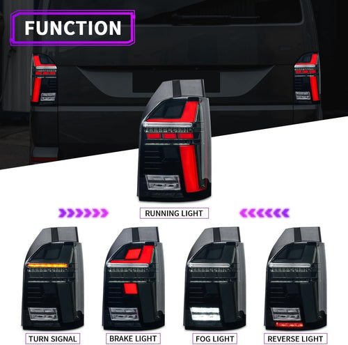 AC Pair Seq LED DRL Rear lights Tail VW Van Bus Carav Transporter T6 16-19