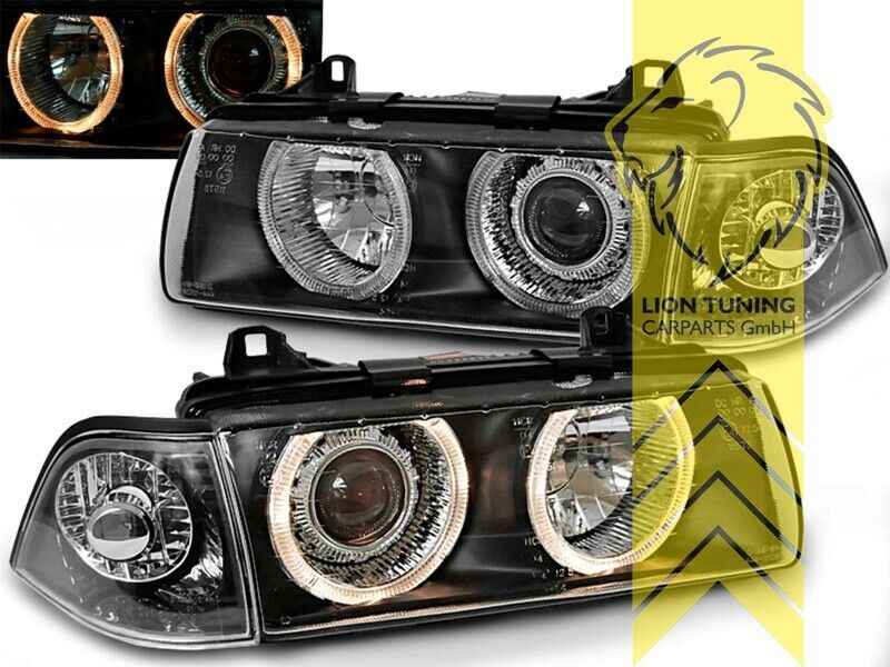 LT LED DRL Halo Headlights BMW E36 Coupe Cabrio black 92-99 LHD RHD Universal