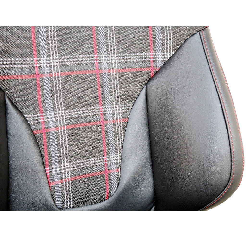 Simoni Racing Universal Plaid Check Tartan GTI Jackie x1 Bucket Seat Black & Red