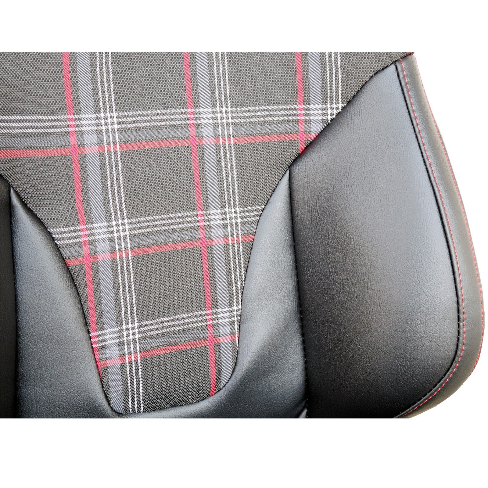 Simoni Racing Universal Plaid Check Tartan GTI Jackie x1 Bucket Seat Black & Red