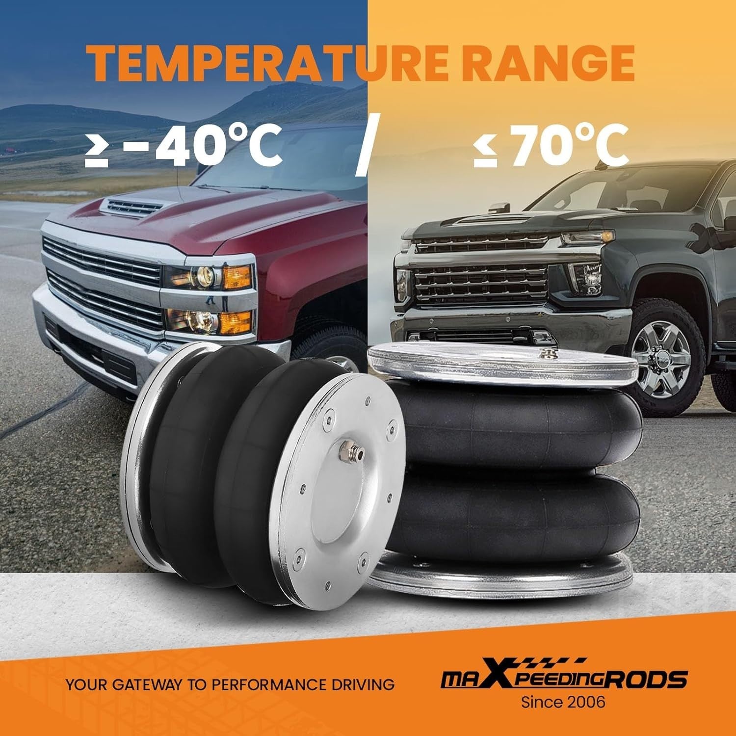 MXP Air Suspension Spring Bag + 12V Compressor Kit Ford Transit 01-20 Twin RWD