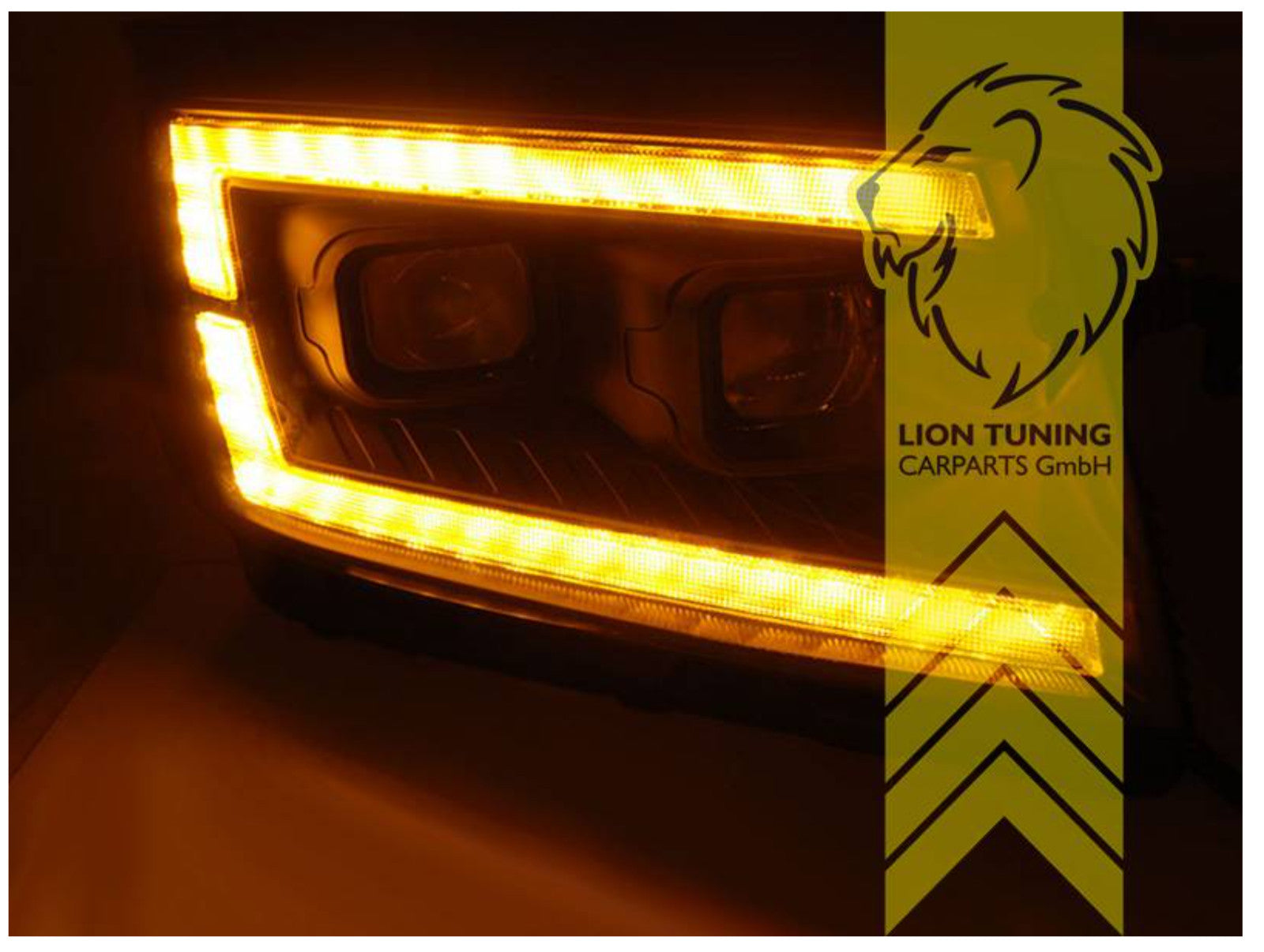 LT LED DRL Lightbar H7 Headlights VW Crafter 2 MK2 BJ MAN TGE 17+ Black LHD