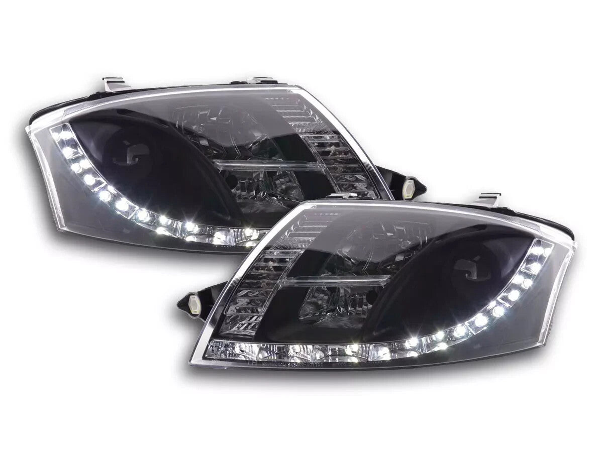 FK Pair LED DRL Lightbar Headlights Audi TT 8N MK1 99-06 black LHD