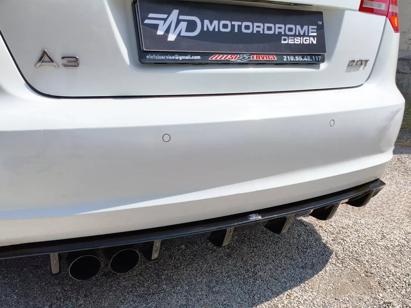 Motordrome Design Rear Bumper Diffuser Audi A3 8P Sportback 08-12 Gloss Black