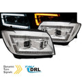 AMCP Pair LED DRL Headlights SEQ VW CRAFTER 2 II SY SX 2016+ Chrome LHD