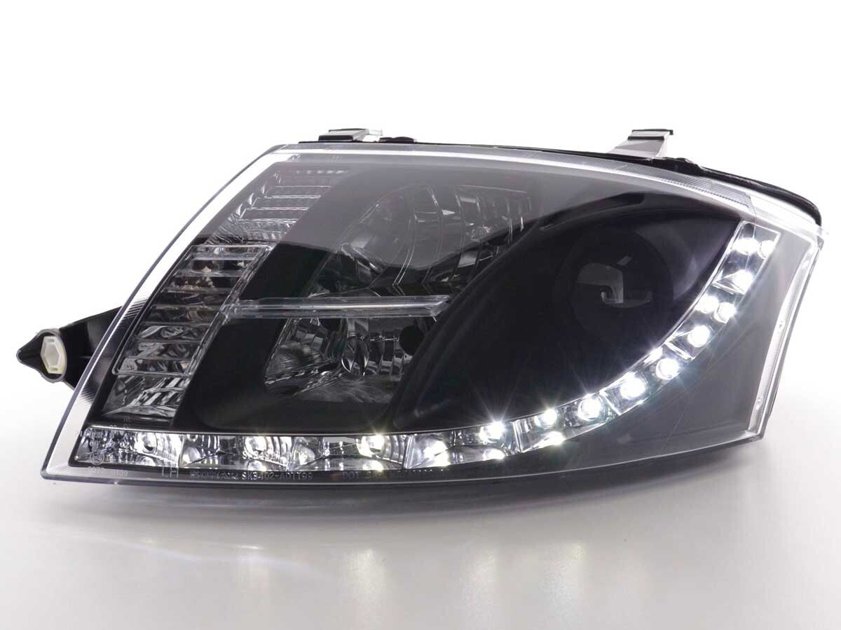 FK Pair LED DRL Lightbar Headlights Audi TT 8N MK1 99-06 black LHD