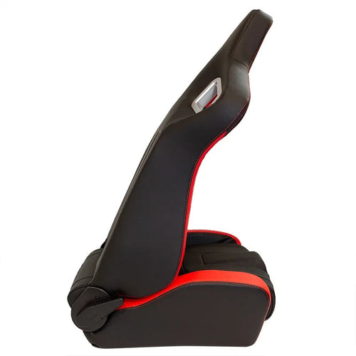 ATST x1 Universal Car Van Camper Sim Bucket Seat RS6-II Black Red Matte Syn Leat