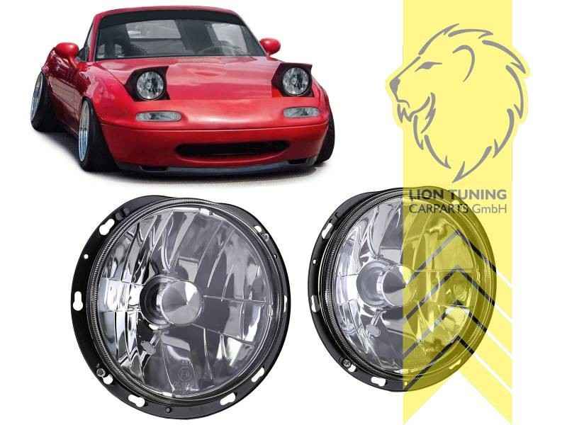 LTG Halogen Aftermarket Headlights Mazda MX5 MK1 1 Miata NA white chrome 90-98
