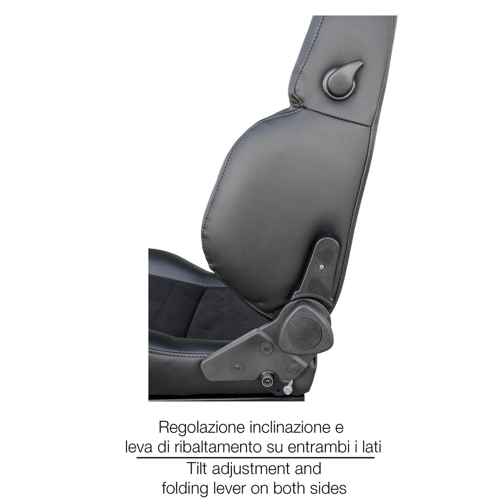 Simoni Racing Classic Sports Black Retro Universal  x1 Bucket Seat + slides