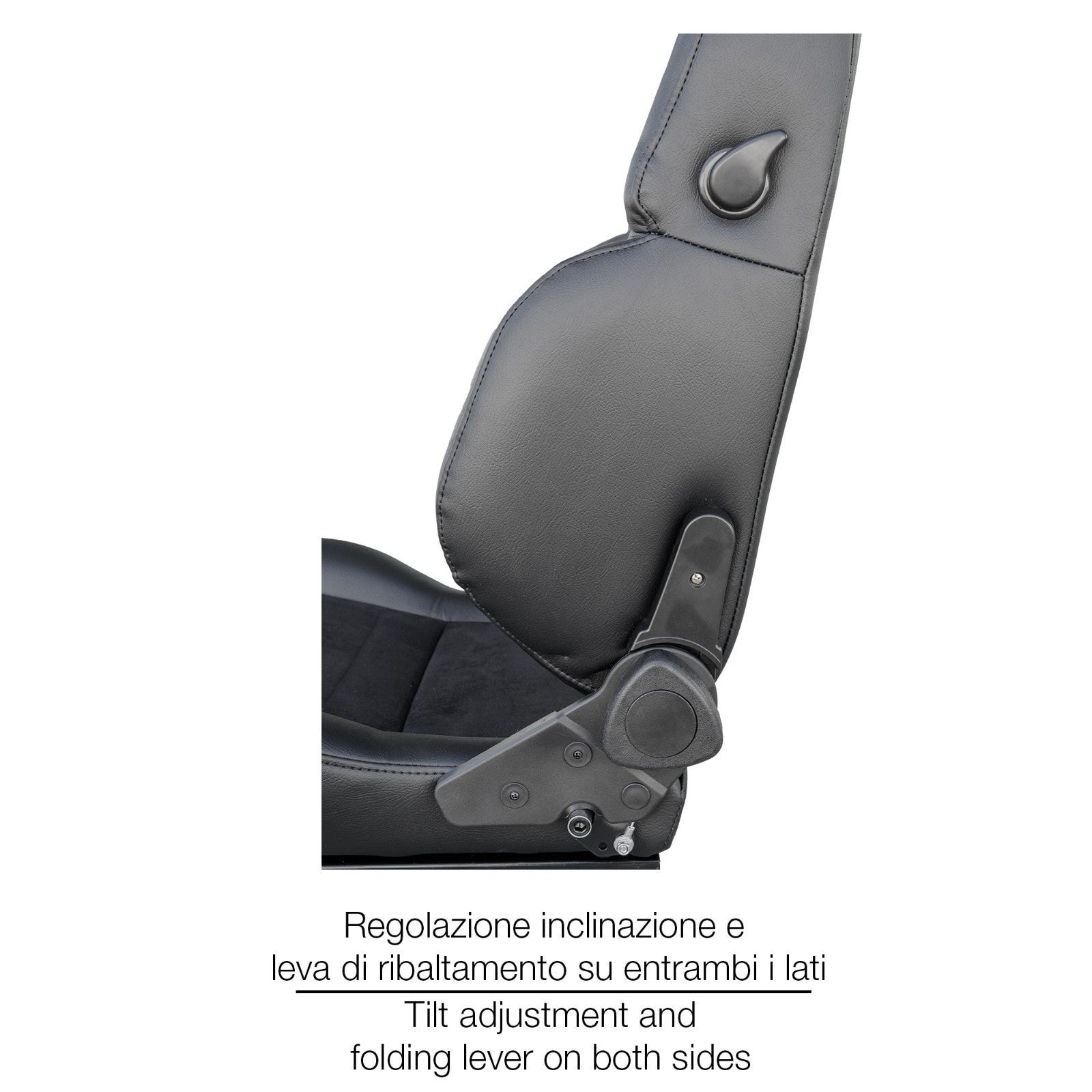 Simoni Racing Classic Sports Black Retro Universal  x1 Bucket Seat + slides