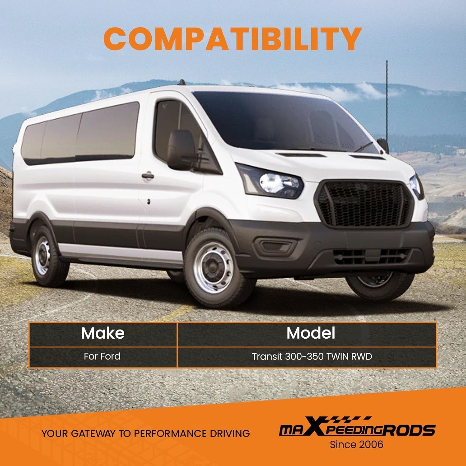 MXP Air Suspension Spring Bag + 12V Compressor Kit Ford Transit 01-20 Twin RWD