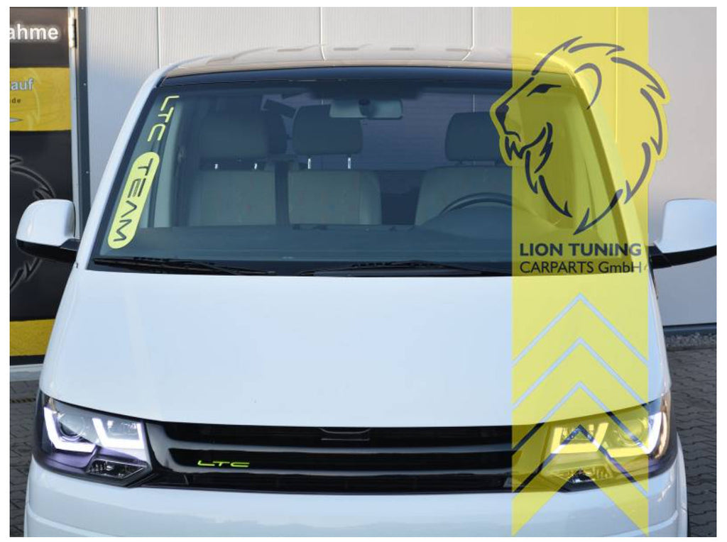 LT LED DRL Halo Angel Eye Headlights VW T5 Bus Facelift U-Tube black LHD
