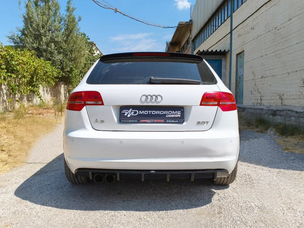 Motordrome Design Rear Bumper Diffuser Audi A3 8P Sportback 08-12 Gloss Black