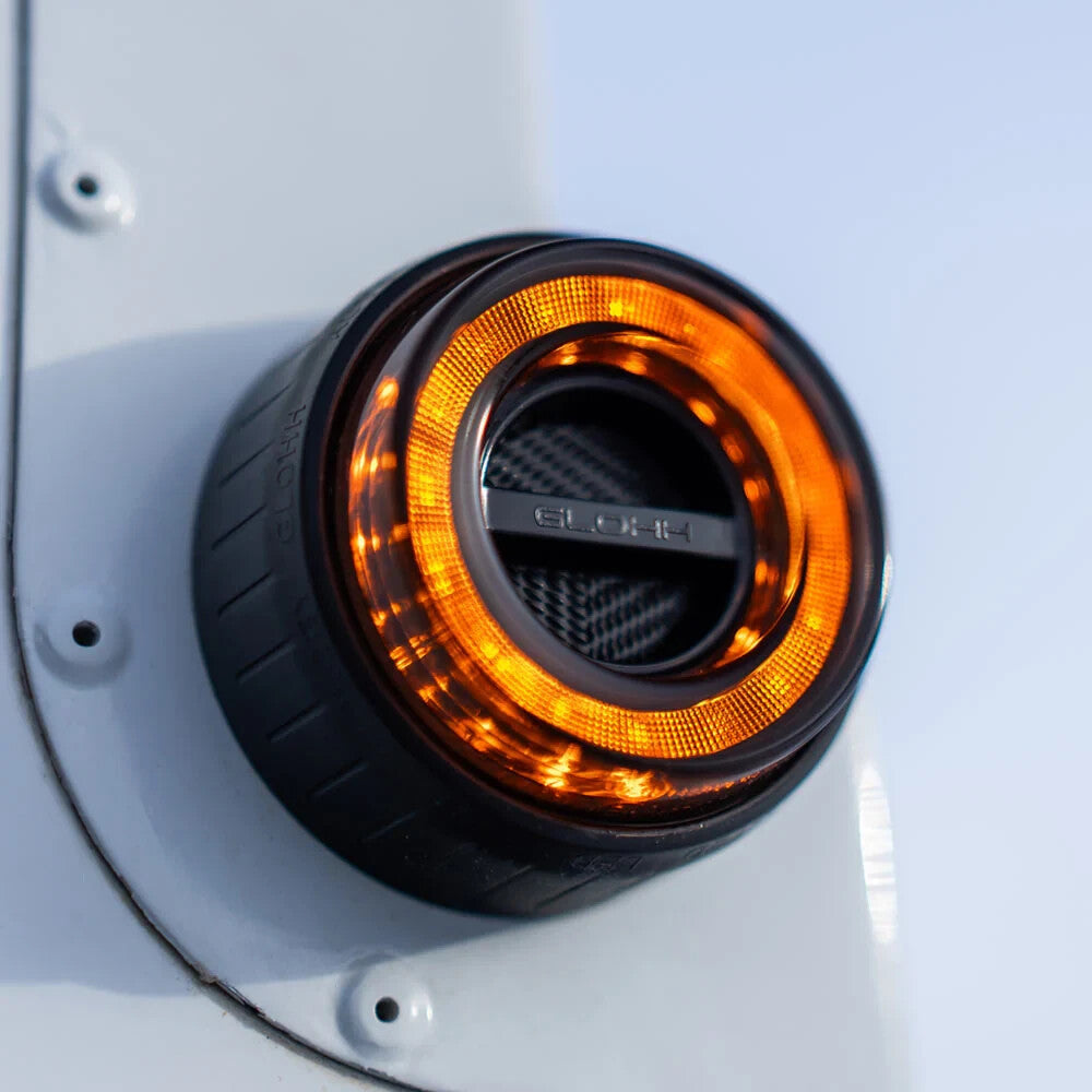 GLOHH GL-2x Set of 6 LED DRL Rear Lights Land Rover Defender Halo Smoke 90-16