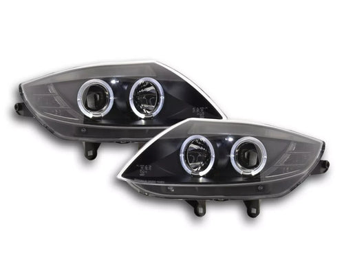 FK LED DRL Angel Eye Halo Ring Headlights BMW Z4 E85 E86 03-08 Black LHD