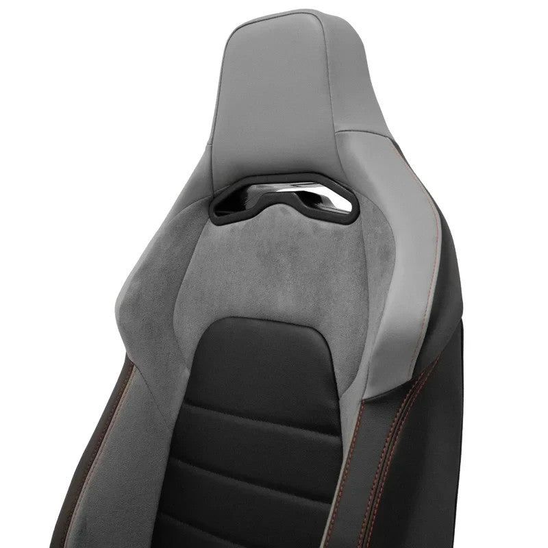 ATST x1 Universal Car Van Camper Sim Bucket Seat Black Synth Leather Grey Suede