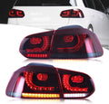 VLD Pair LED SEQ Rear Lights Tail Lamps VW Golf MK6 6 TSI TDI GTD R 08-13 RHD