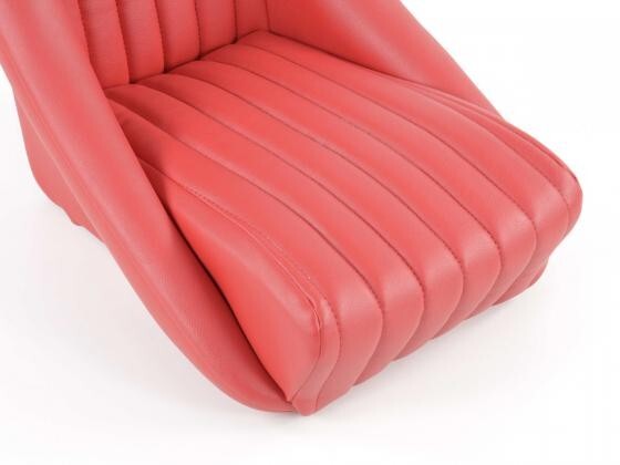 FK Pair Classic Retro Kit Car Bucket Sports Seats - Red Piping + slide run