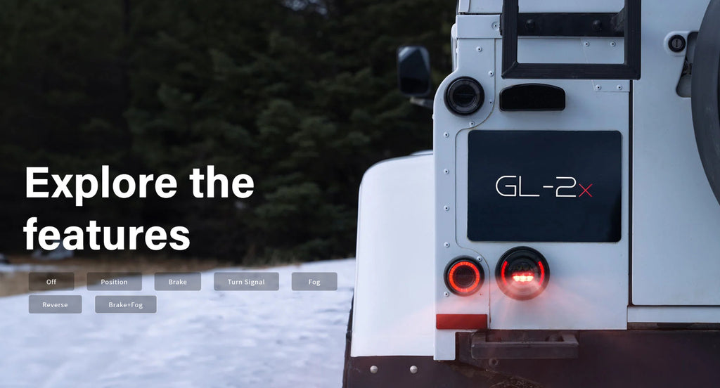 GLOHH GL-2x Set of 6 LED DRL Rear Lights Land Rover Defender Halo Smoke 90-16