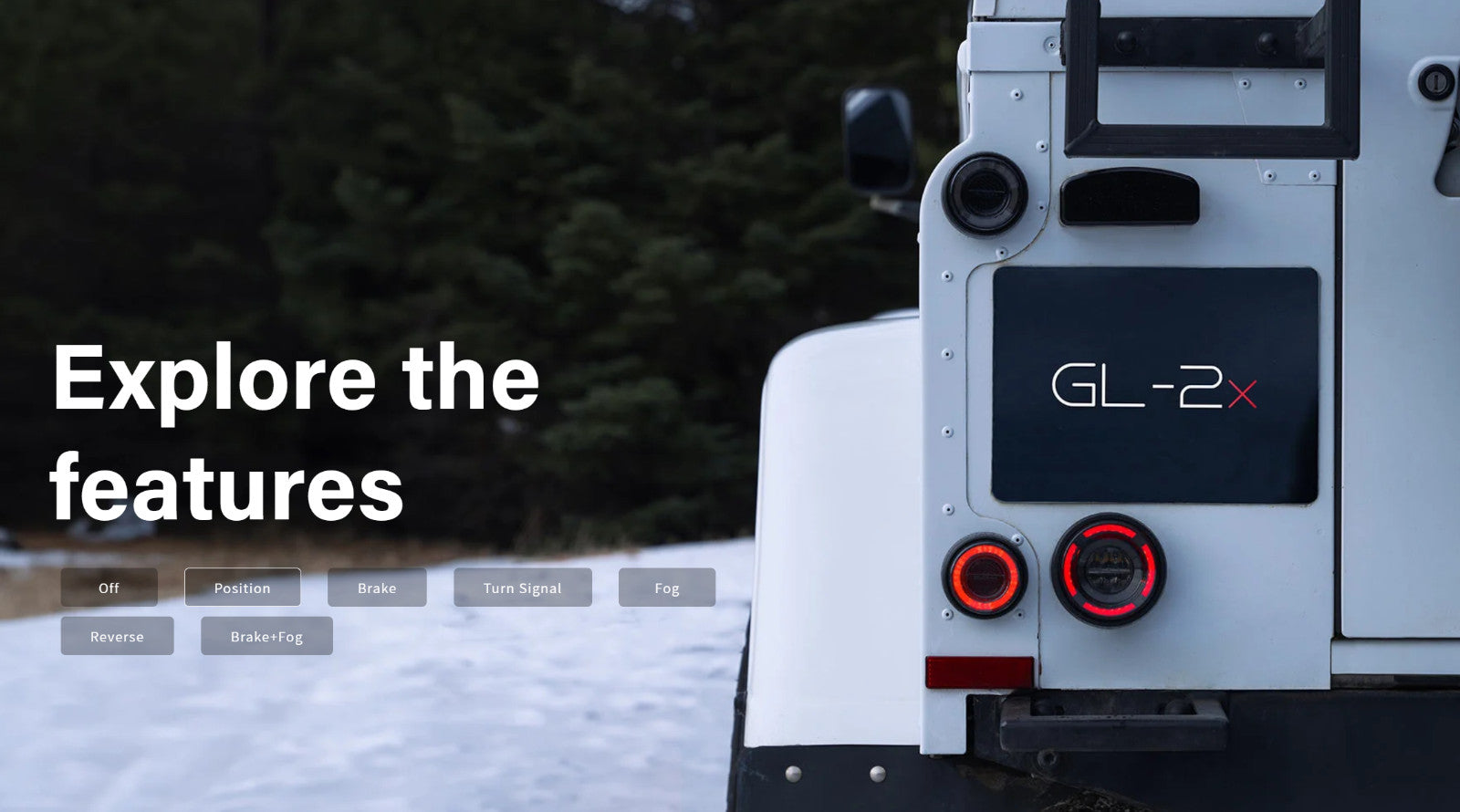 GLOHH GL-2x Set of 6 LED DRL Rear Lights Land Rover Defender Halo Smoke 90-16