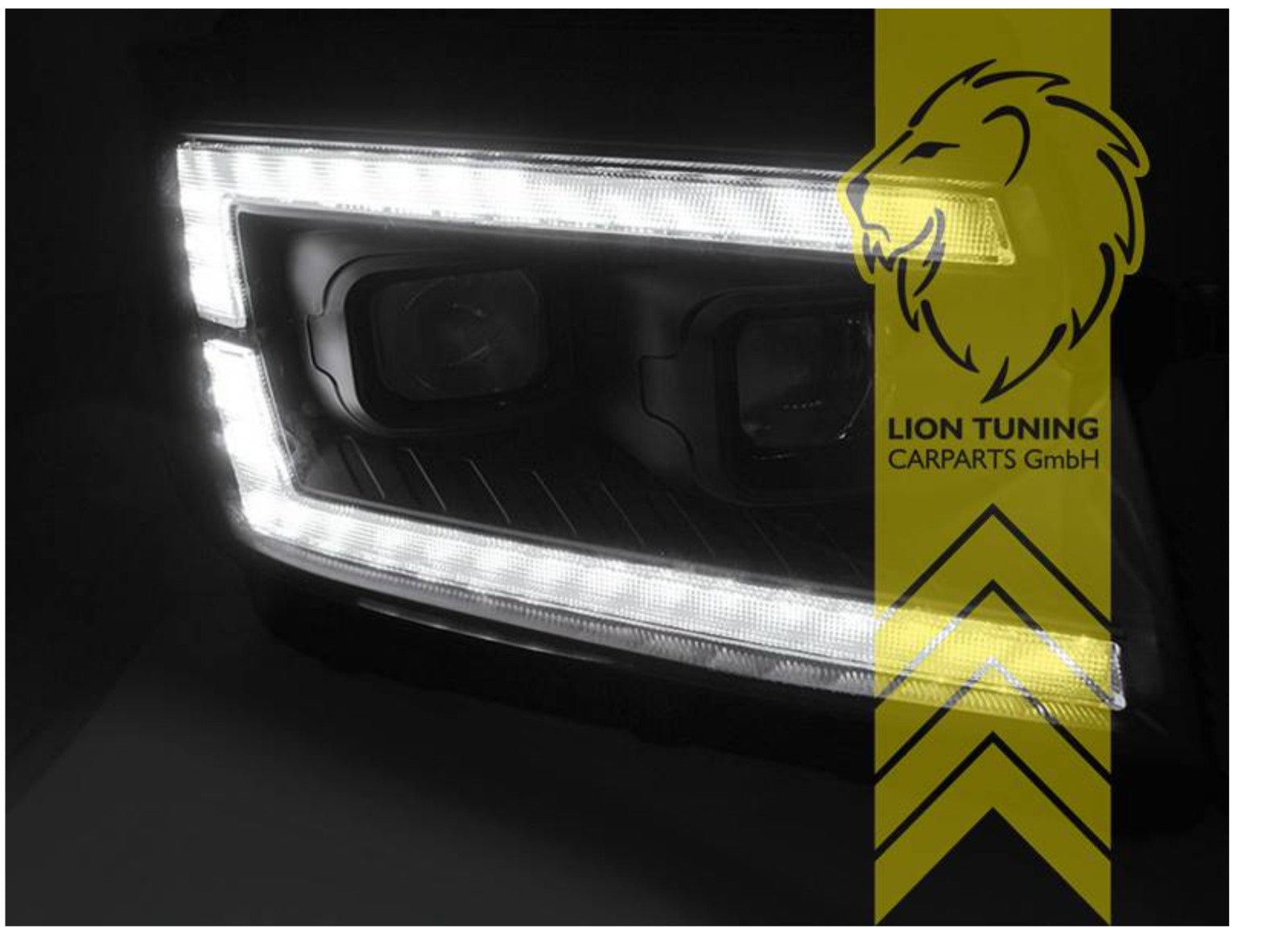 LT LED DRL Lightbar H7 Headlights VW Crafter 2 MK2 BJ MAN TGE 17+ Black LHD