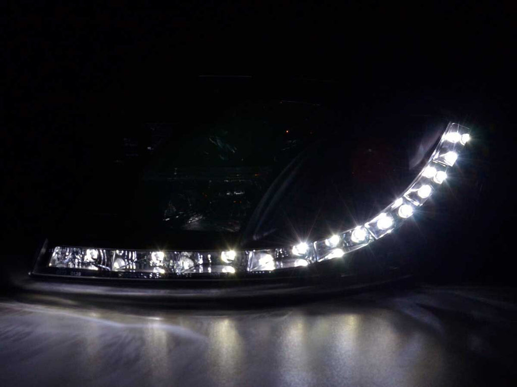 FK Pair LED DRL Lightbar Headlights Audi TT 8N MK1 99-06 black LHD