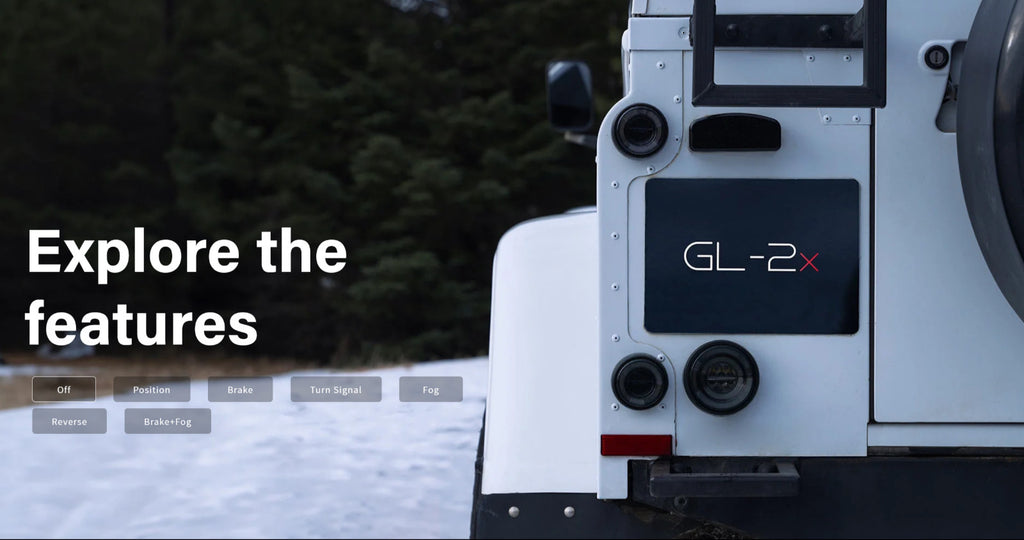 GLOHH GL-2x Set of 6 LED DRL Rear Lights Land Rover Defender Halo Smoke 90-16