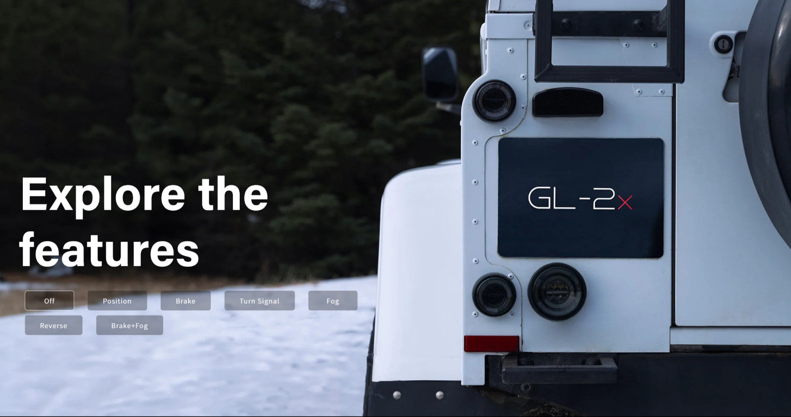 GLOHH GL-2x Set of 6 LED DRL Rear Lights Land Rover Defender Halo Smoke 90-16