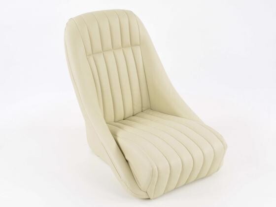 FK Pair Classic Retro Kit Car Bucket Sports Seats - Beige Ivory Cream + slides