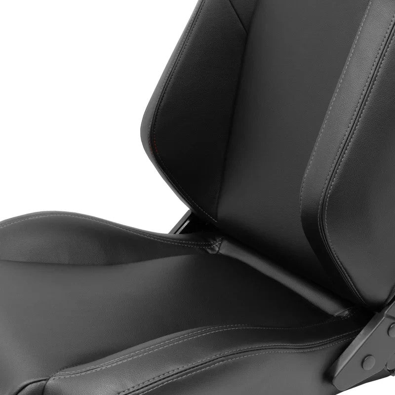 ATST x1 Universal Car Van Camper Sim Bucket Seat Black Synth Leather Grey Stitch