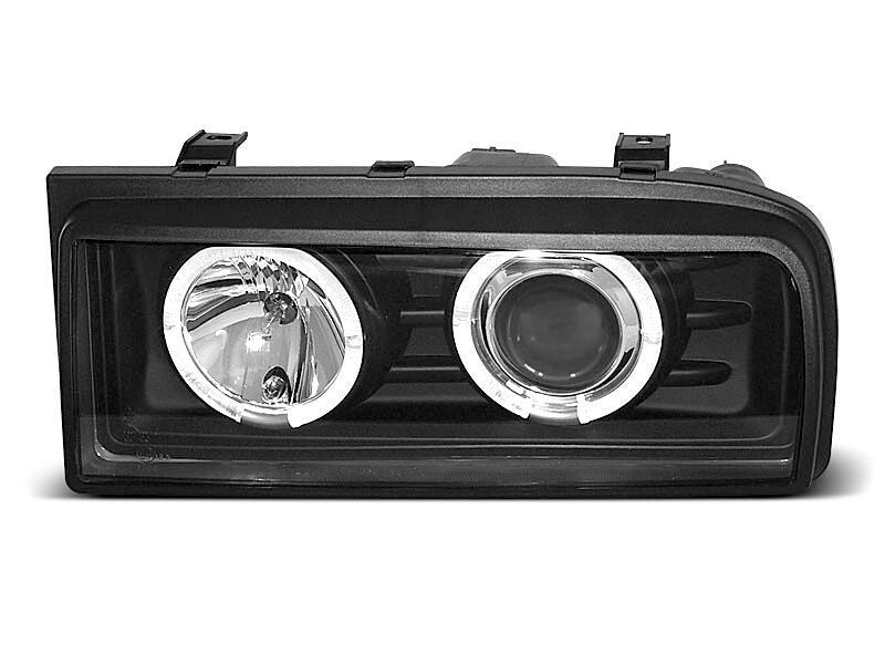 FK LED DRL Angel Eye Halo Ring Headlights VW Corrado 53i 87-95 Black LHD