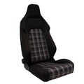 ATST x1 Universal Car Van Camper Sim Bucket Seat Black Red Check Tartan Plaid