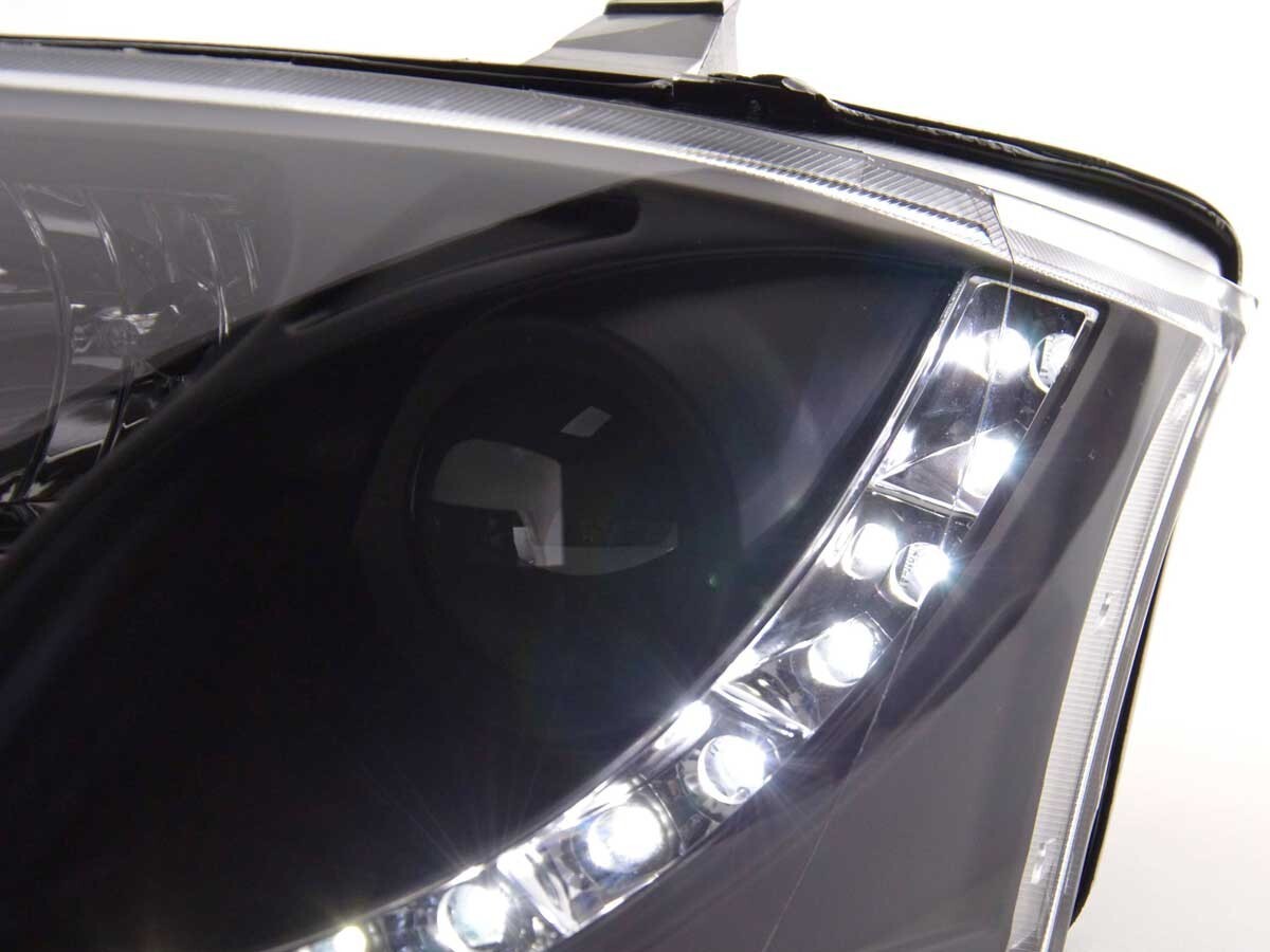 FK Pair LED DRL Lightbar Headlights Audi TT 8N MK1 99-06 black LHD