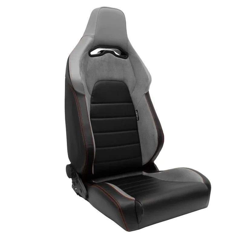 ATST x1 Universal Car Van Camper Sim Bucket Seat Black Synth Leather Grey Suede