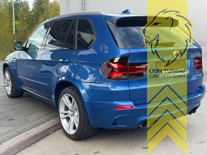 LT Pair LED Lightbar REAR LIGHTS Tail Lamps BMW E70 X5 black + LCI 07-13 LHD